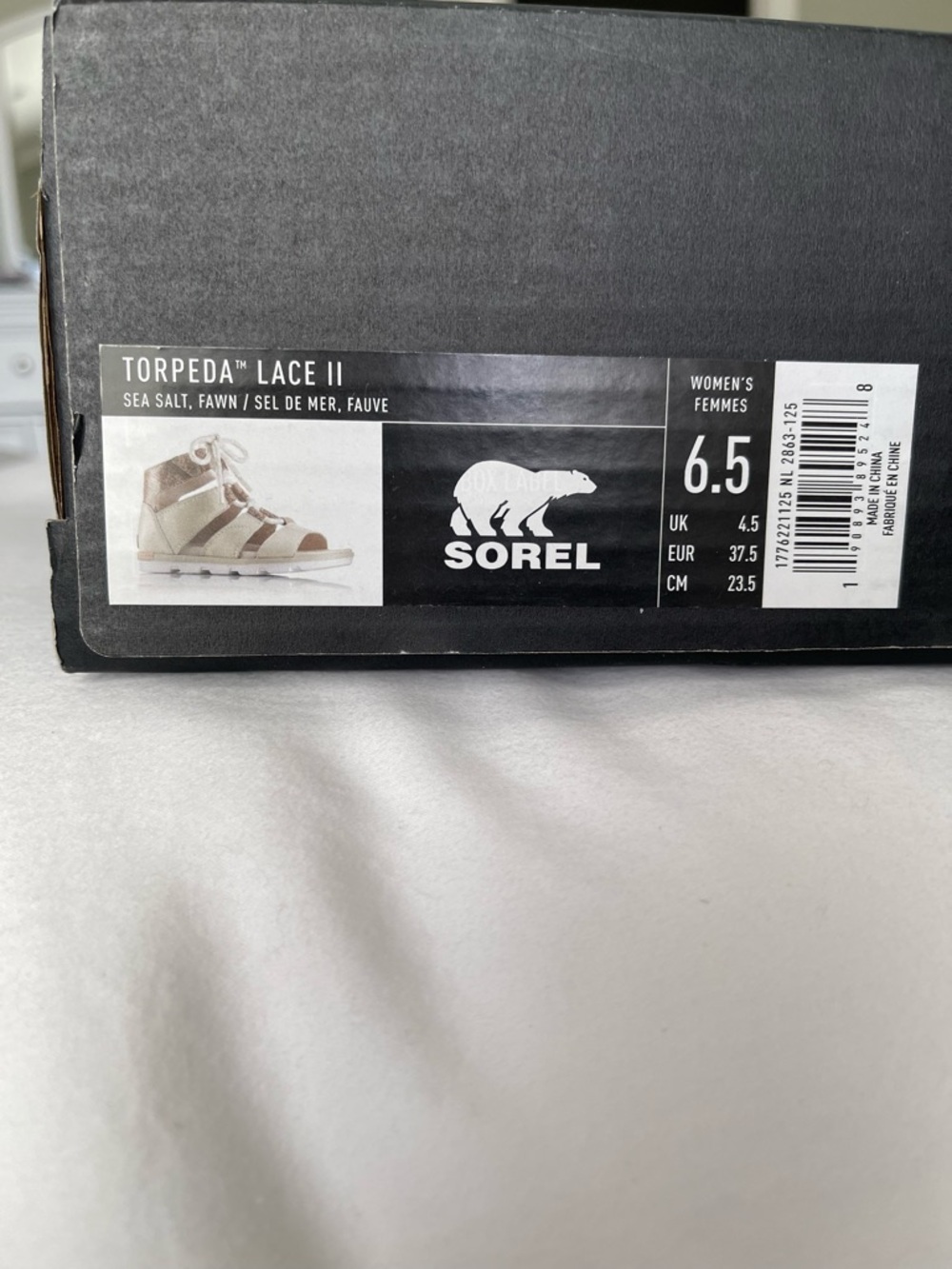 Sorel Torpeda Lace II Sandal in Sea Salt and Fawn